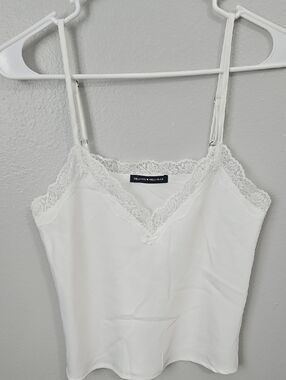 White Lace-Trim Cami Tank Top by Brandy Melville